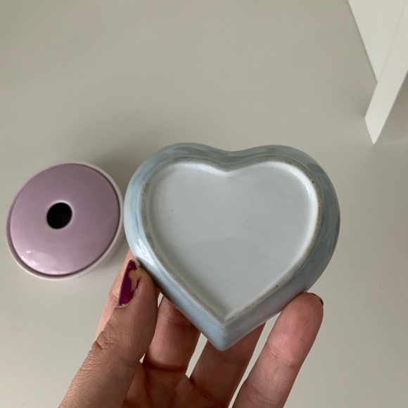 Vintage Ceramic Small Petite Trinket Dishes Heart Round Pink White Home accents - Picture 5 of 14